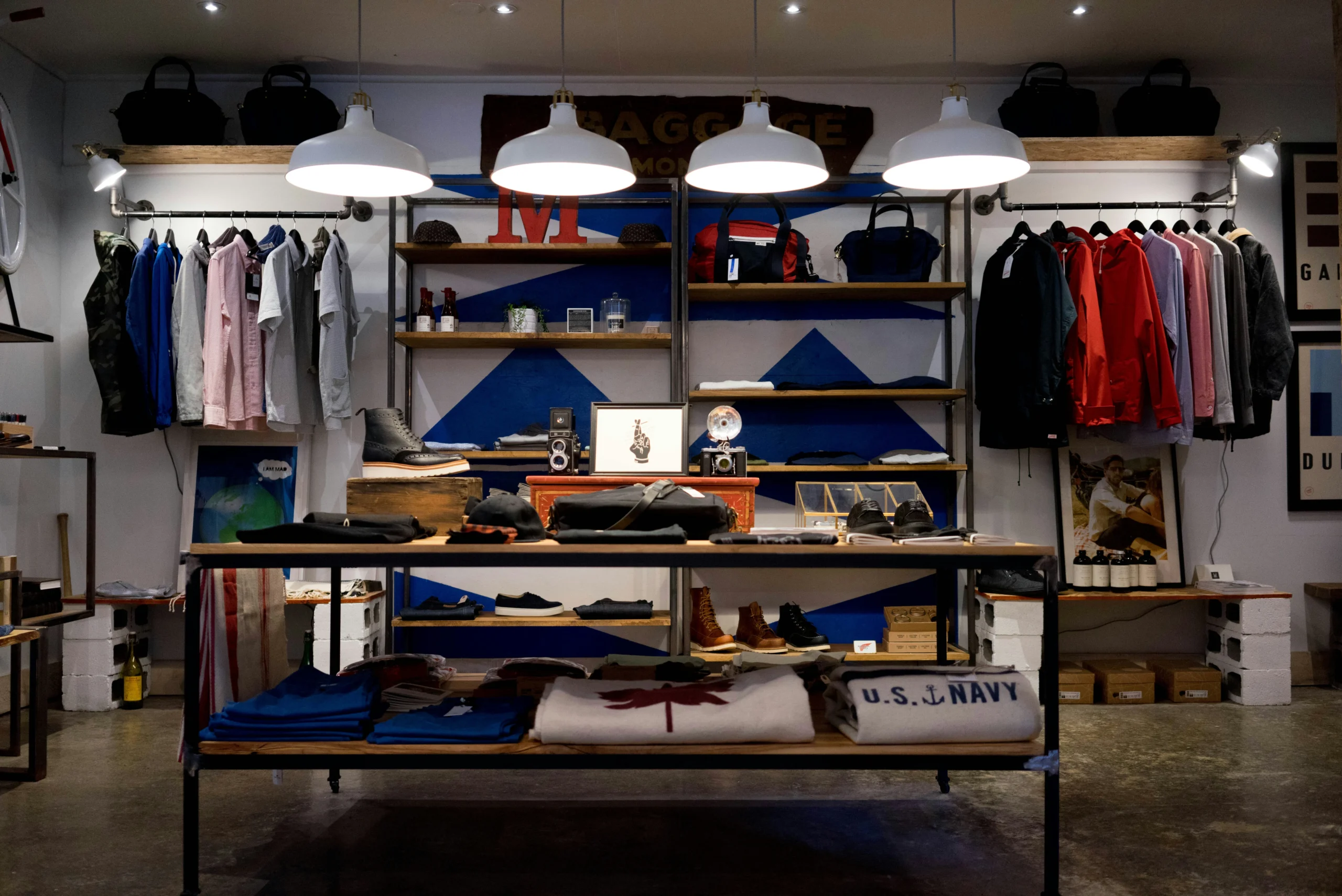 Menswear boutique interior